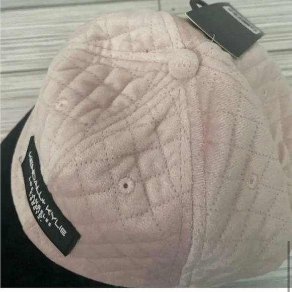 KENDALL + KYLIE PINK AND BLACK QUILTED VELOUR BASEBALL HAT O/S - Picture 8 of 14